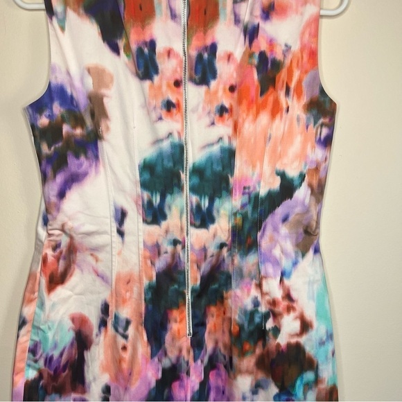 Elie Tahari Watercolor Bodycon Lined Mini Dress Size 6 - Picture 12 of 16